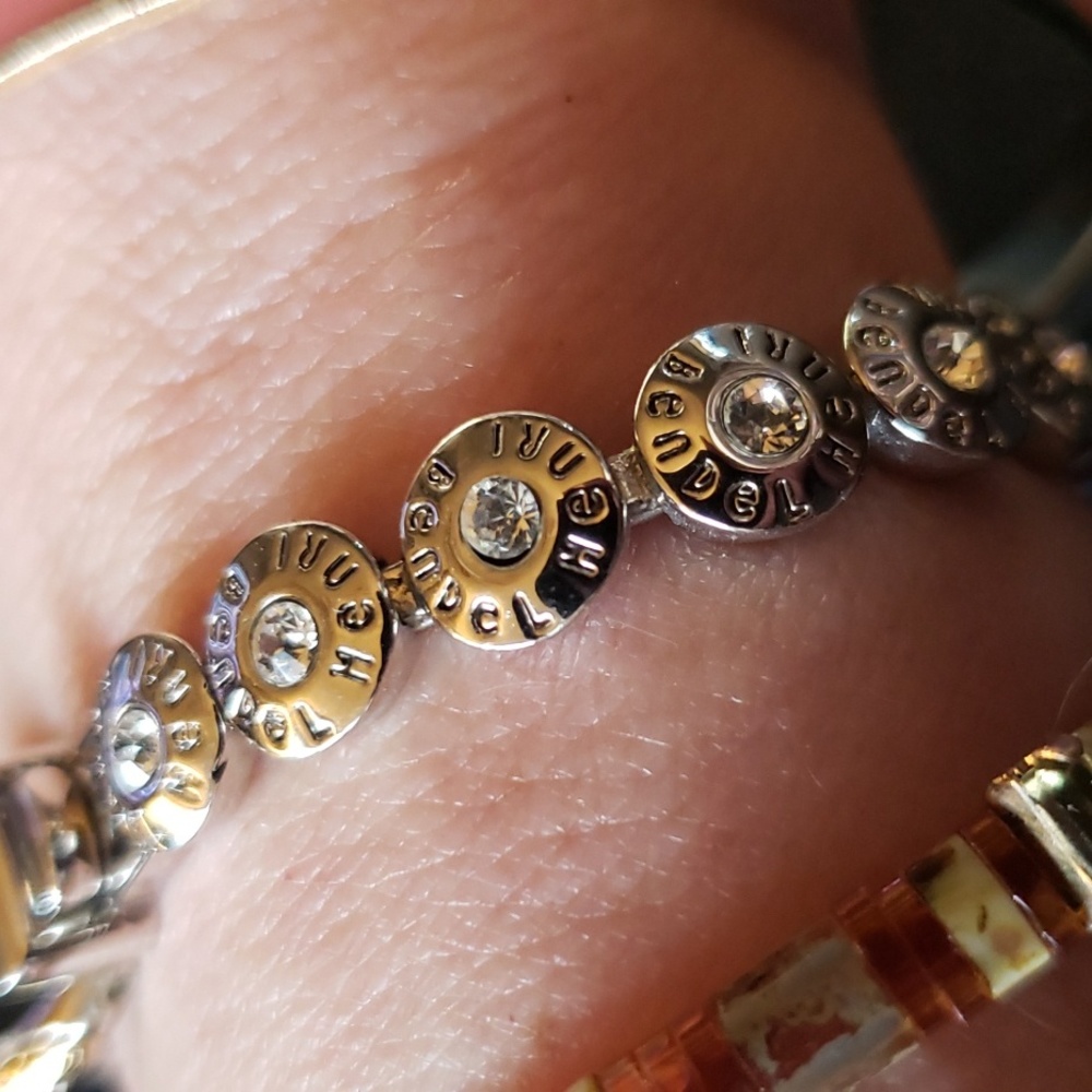 Henri Bendel Vintage "Buckle up Baby" Rivet Bracelet Silver - Picture 9 of 12